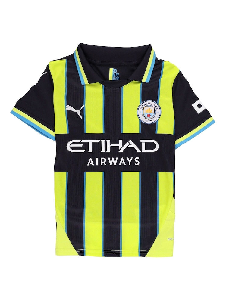 Puma Teal Blue Kids Manchester City Away 24/25 Football Shirt - Image 2 of 3