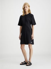 Calvin Klein Black Back Detail Seersucker Dress - Image 1 of 5