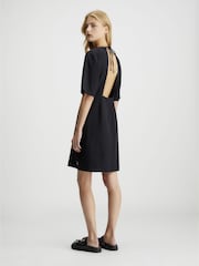 Calvin Klein Black Back Detail Seersucker Dress - Image 2 of 5