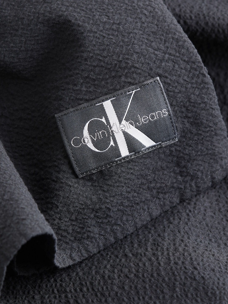 Calvin Klein Black Back Detail Seersucker Dress - Image 5 of 5