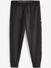 Calvin Klein Black 100% Cotton Logo Repeat Joggers - Image 2 of 3