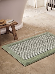 Christy Sage Portobello Stripe Bath Mat - Image 1 of 4