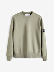 Calvin Klein 100% Baumwolle Pullover mit Rundhalsausschnitt und Badge - Bild 1 von 1