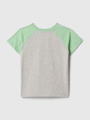 Grau/Grün - Gap Kurzarm-T-Shirt mit Rundhalsausschnitt und Logo (Neugeborene - 5 Jahre) - Bild 2 von 2