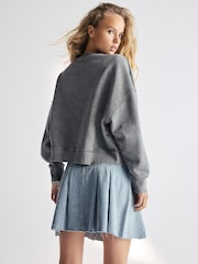 Charcoal Grey Manhattan New York Slogan Washed City Graphic Sweatshirt Jumper - Image 4 of 7