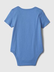 Gap Blue Embroidered Brannan Bear Pocket Short Sleeve Bodysuit (Newborn-24mths) - Image 2 of 3