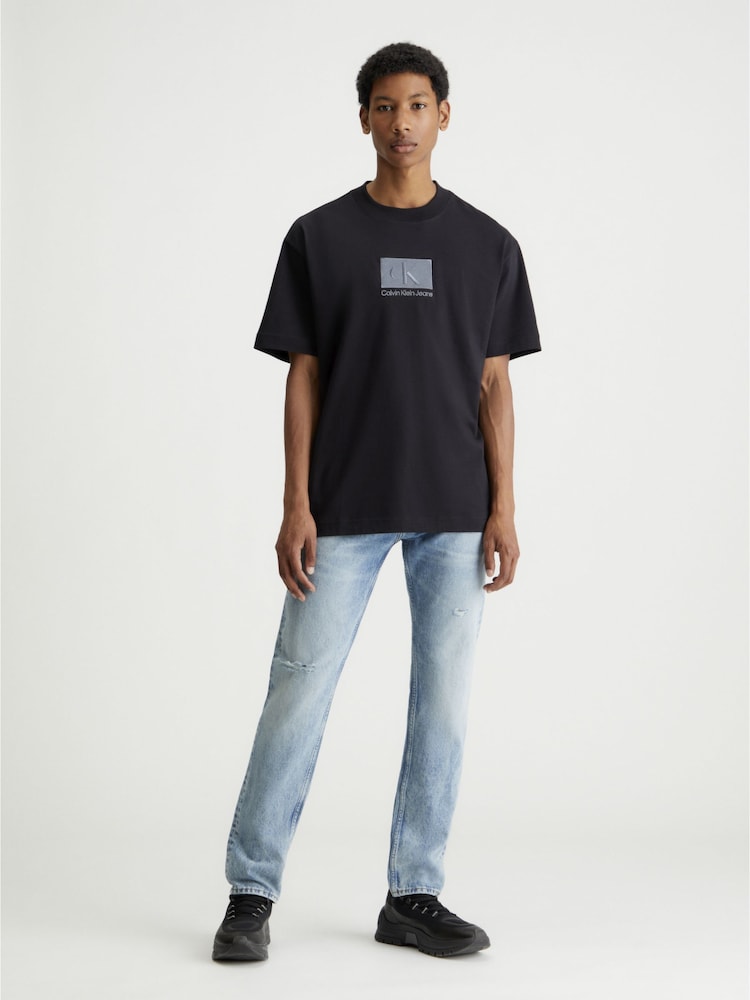 Calvin Klein Black 100% Cotton Embroidery Patch T-Shirt - Image 1 of 4