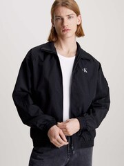 Schwarz - Calvin Klein 100% Cotton Unpadded Logo Jacket - Bild 1 von 3