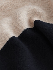 Neutral/Black Stripe Soft Touch Cosy Collared Button Down Polo Sweatshirt - Image 7 of 7