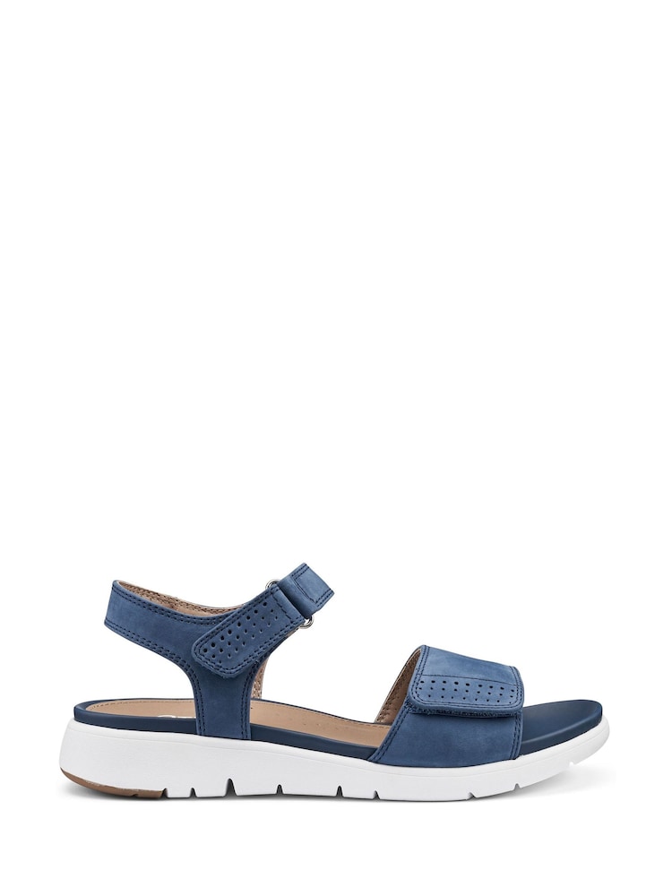 Hotter Blue Wide Fit Saunter Touch Buckle Fastener Sandals - Image 1 of 4
