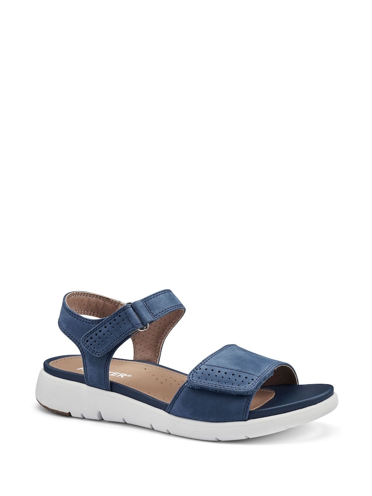 Hotter Blue Wide Fit Saunter Touch Buckle Fastener Sandals - Image 2 of 4
