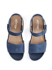 Hotter Blue Wide Fit Saunter Touch Buckle Fastener Sandals - Image 3 of 4