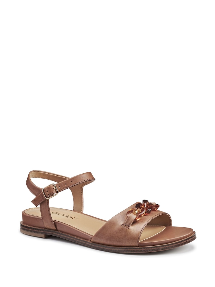 Hotter Tan Brown Wide Fit Modena Buckle Sandals - Image 1 of 4