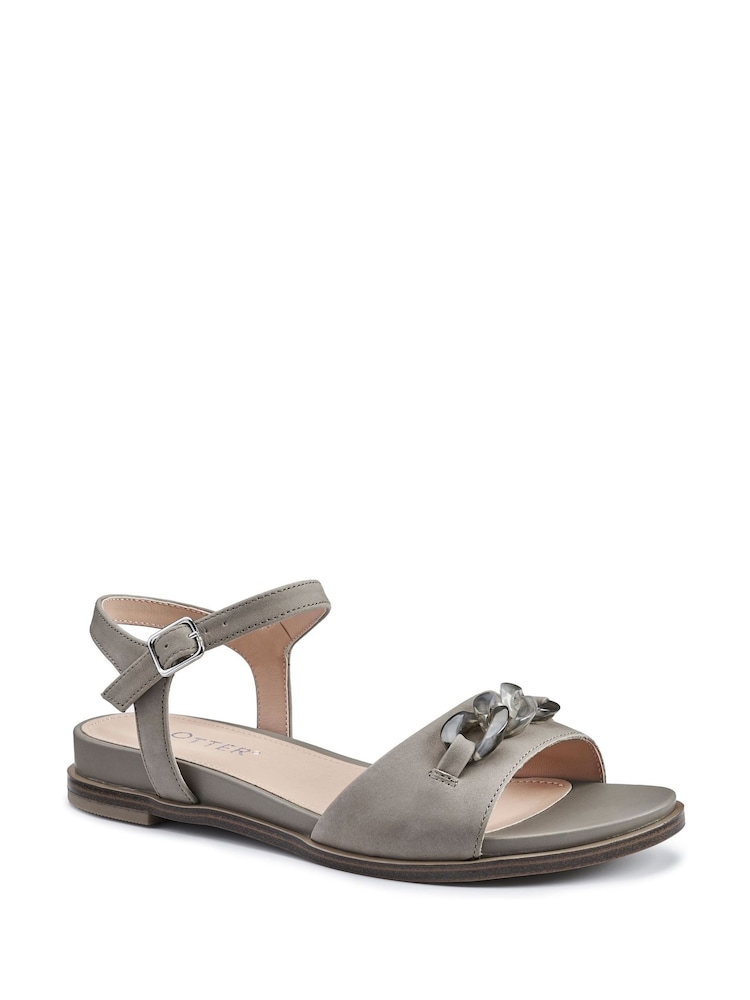 Hotter Grey Regular Fit Modena Buckle Sandals - Image 2 of 4