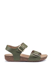 Hotter Dark Green Wide Fit Tourist II Buckle Sandals - Image 1 of 4