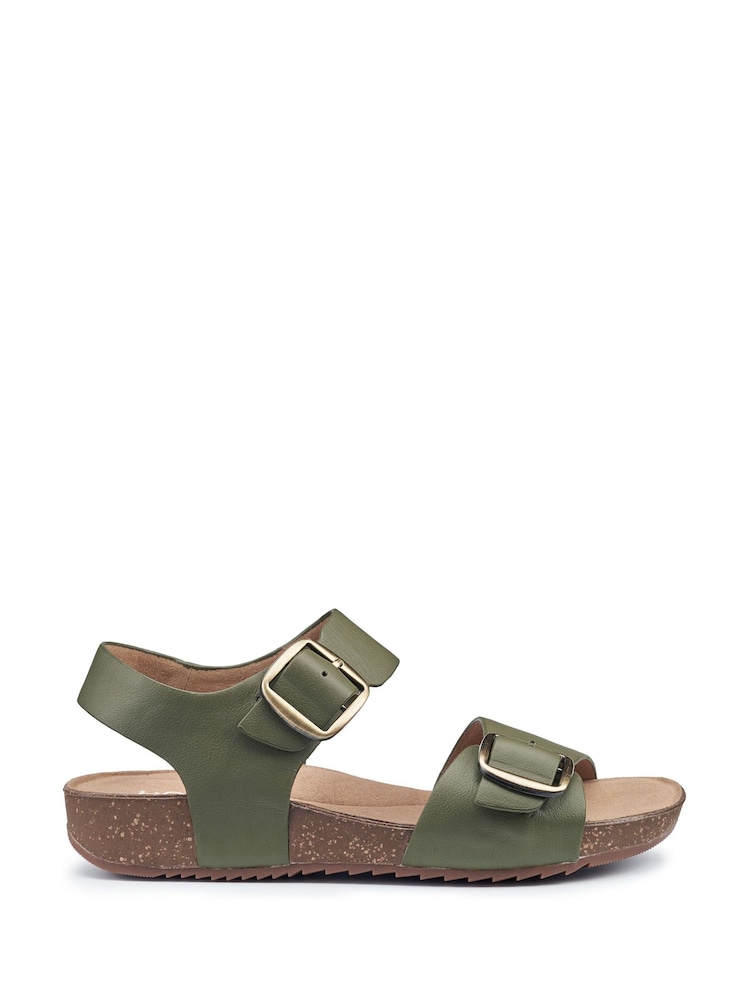 Hotter Dark Green Wide Fit Tourist II Buckle Sandals - Image 1 of 4