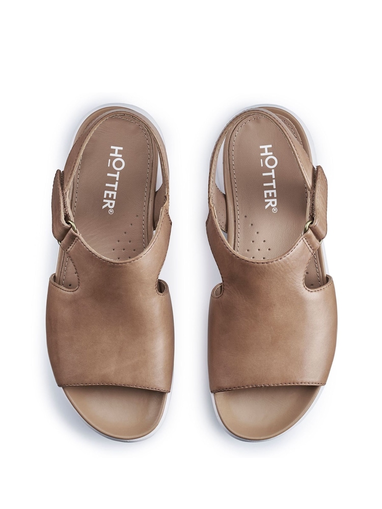 Hotter Brown Meander Touch Fastening Wide Fit Sandals - Image 4 of 4