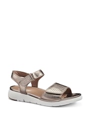 Hotter Gold Regular Fit Saunter Touch Buckle Fastener Sandals - Image 2 of 4