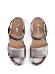 Hotter Gold Regular Fit Saunter Touch Buckle Fastener Sandals - Image 3 of 4