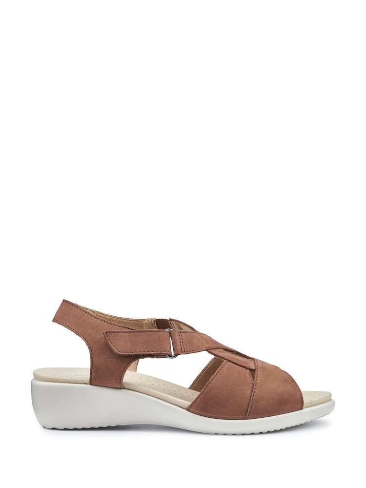 Hotter Tan Brown Wide Fit Isabelle Touch Fastening Sandals - Image 1 of 4 Hotter Tan Brown Wide Fit Isabelle Touch Fastening Sandals - Image 1 of 4