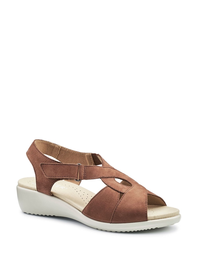 Hotter Tan Brown Wide Fit Isabelle Touch Fastening Sandals - Image 2 of 4 Hotter Tan Brown Wide Fit Isabelle Touch Fastening Sandals - Image 2 of 4
