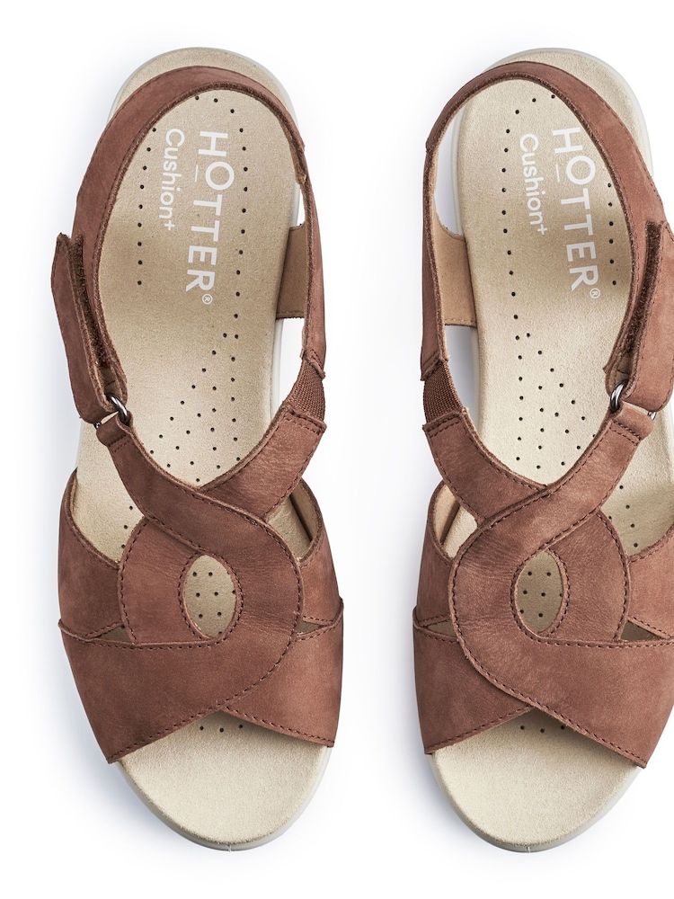 Hotter Tan Brown Wide Fit Isabelle Touch Fastening Sandals - Image 4 of 4 Hotter Tan Brown Wide Fit Isabelle Touch Fastening Sandals - Image 4 of 4