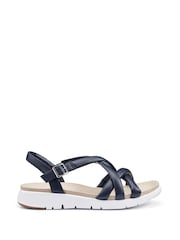 Hotter Blue Wide Fit Seek Touch Fastening Sandals - Image 1 of 4