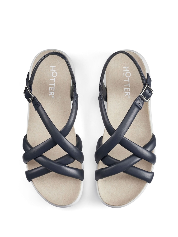 Hotter Blue Wide Fit Seek Touch Fastening Sandals - Image 4 of 4