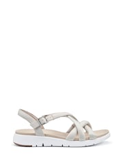 Hotter Cream Wide Fit Seek Touch Fastening Sandals - Image 1 of 4