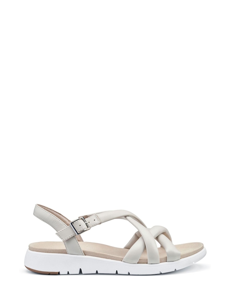 Hotter Cream Wide Fit Seek Touch Fastening Sandals - Image 1 of 4