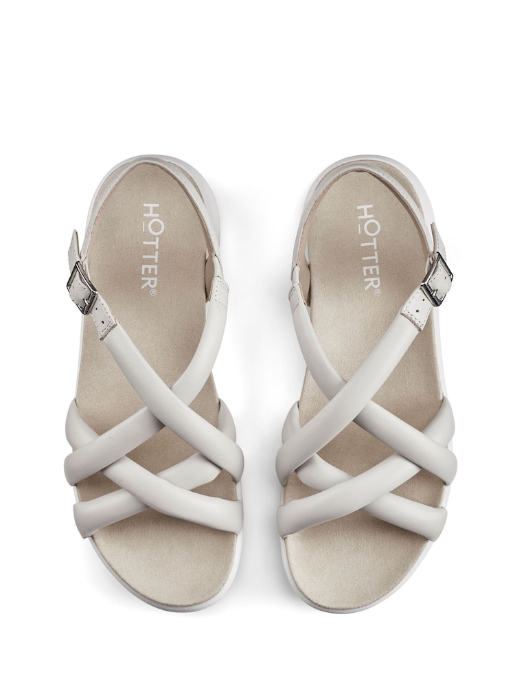 Hotter Cream Wide Fit Seek Touch Fastening Sandals - Image 4 of 4