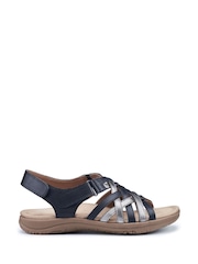 Hotter Blue Maple Touch Fastening Wide Fit Sandals - Image 1 of 4