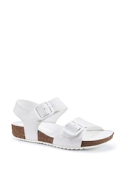 Hotter White Regular Fit Tourist II Buckle Sandals - Image 2 of 4