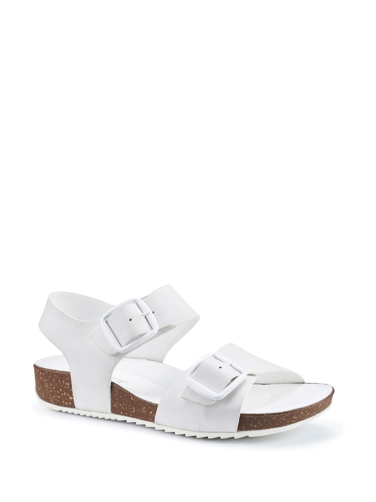 Hotter White Regular Fit Tourist II Buckle Sandals - Image 2 of 4