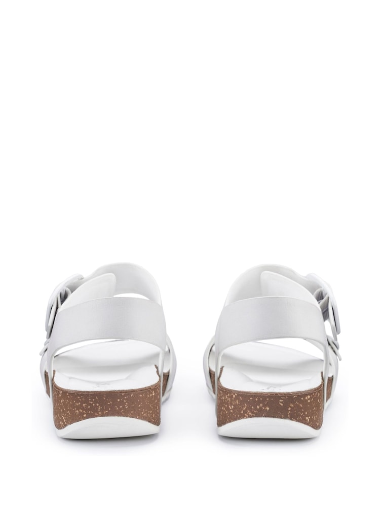 Hotter White Regular Fit Tourist II Buckle Sandals - Image 4 of 4