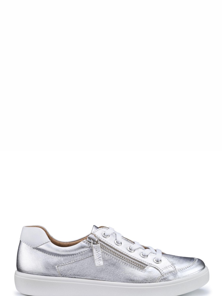 Hotter Silver Extra Wide Fit Chase II Lace up / Zip Trainers - Image 1 of 4