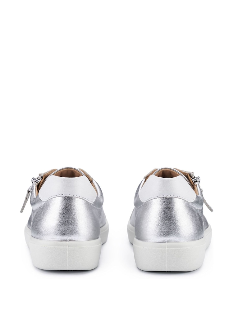 Hotter Silver Extra Wide Fit Chase II Lace up / Zip Trainers - Image 4 of 4