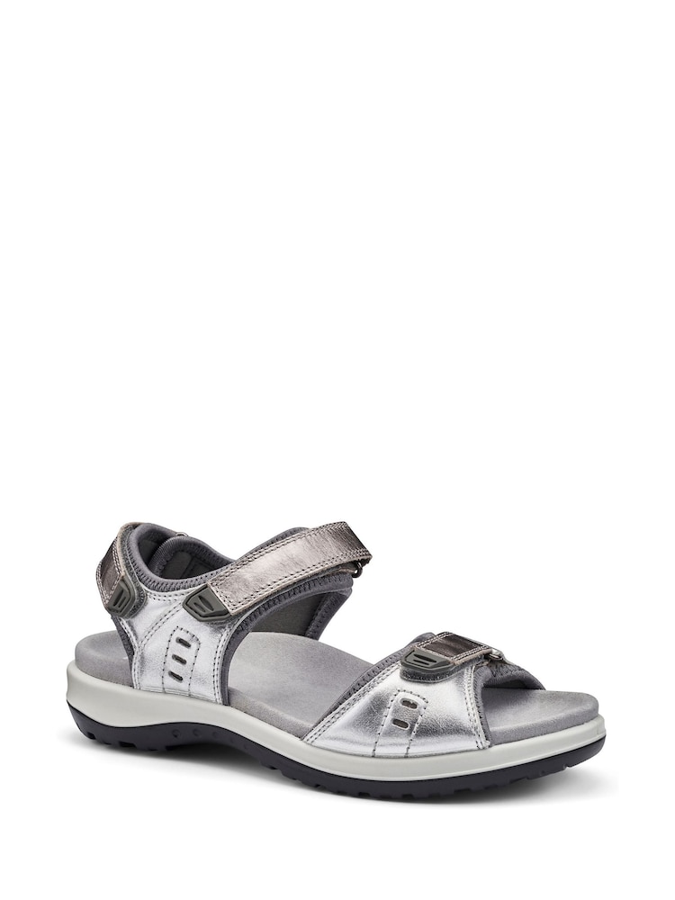 Hotter Grey Walk II Touch Fastening Wide Fit Sandals - Image 2 of 4