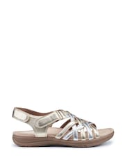 Hotter Gold Maple Touch Fastening Wide Fit Sandals - Image 1 of 4