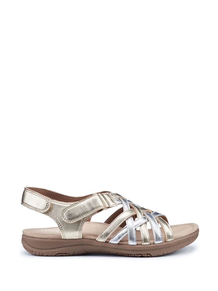 Hotter Gold Maple Touch Fastening Wide Fit Sandals - Image 1 of 4