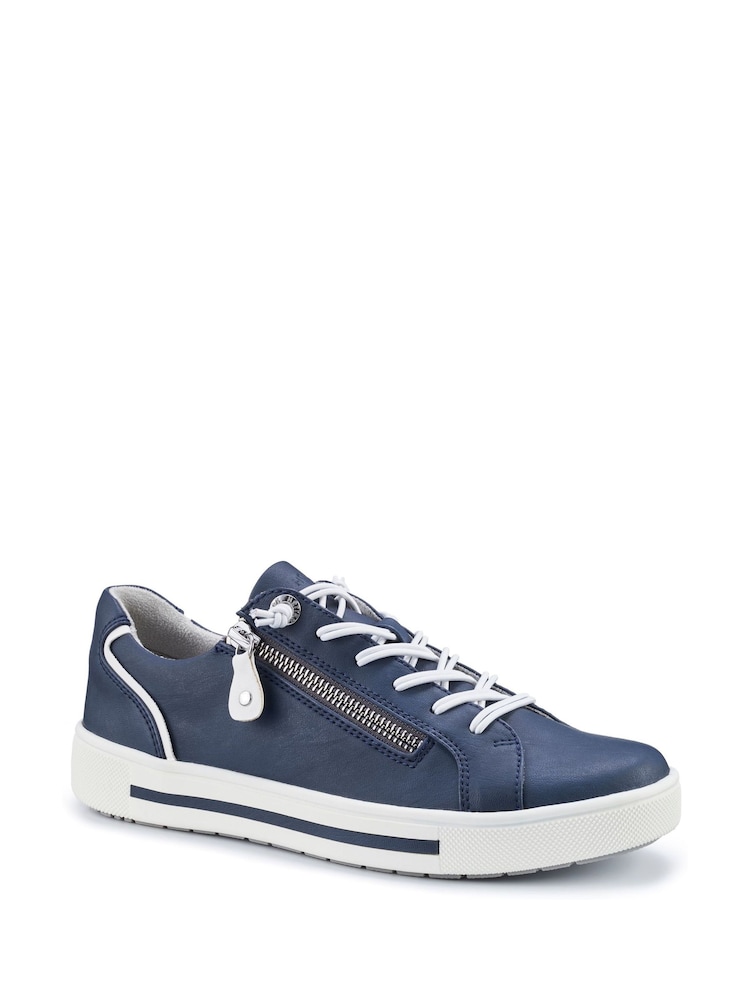 Hotter Navy Standard Fit Leo Lace-Up/Side Zip Trainers - Image 2 of 4
