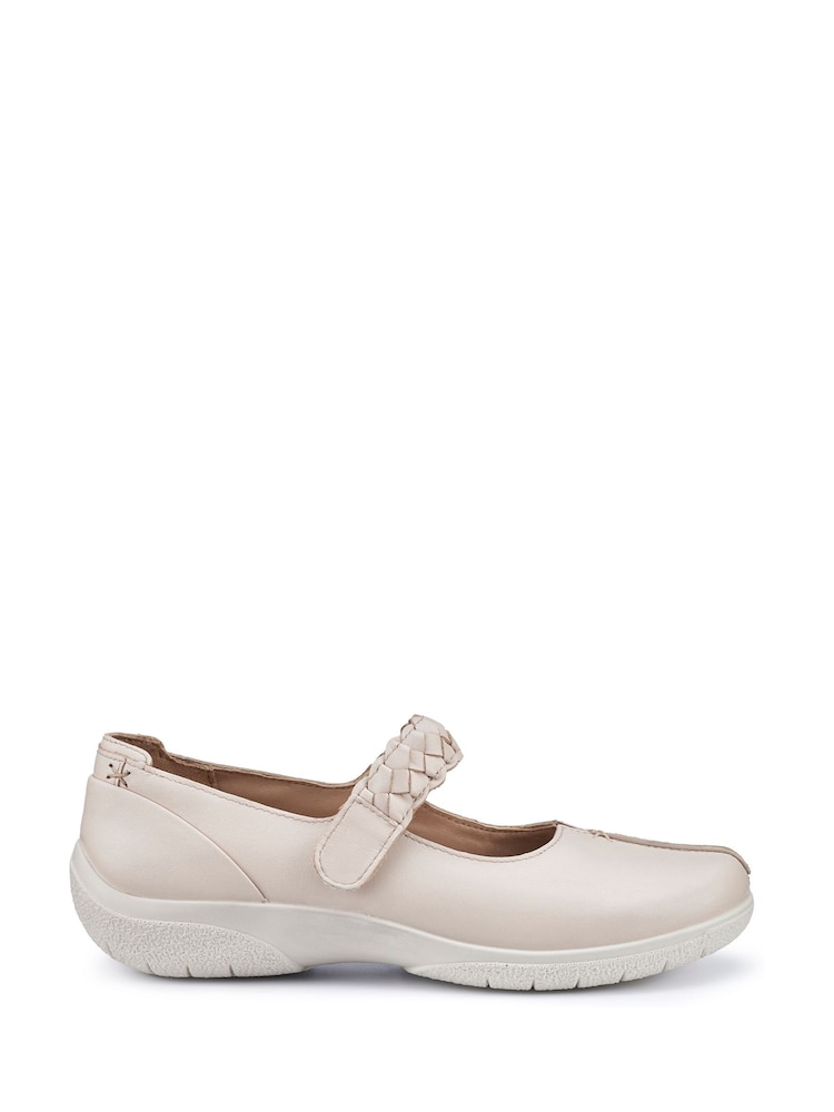 Hotter Cream Wide Fit Shake II Touch Fastening Leather Shoes - Image 1 of 4