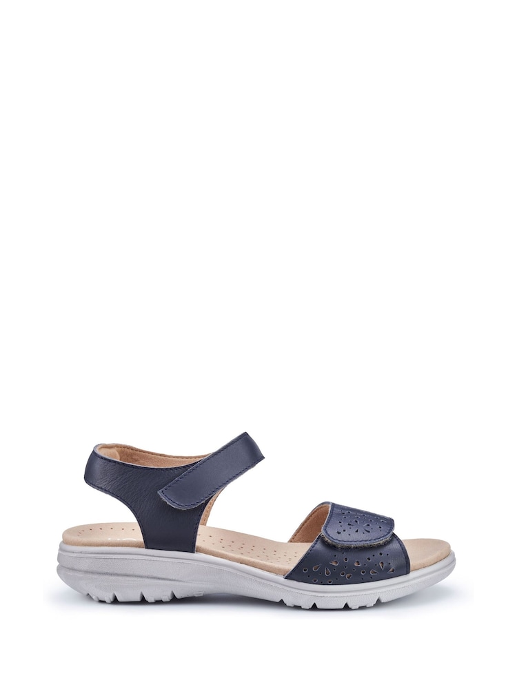Hotter Blue Leah II Touch-Fastening Regular Fit Sandals - Image 1 of 4