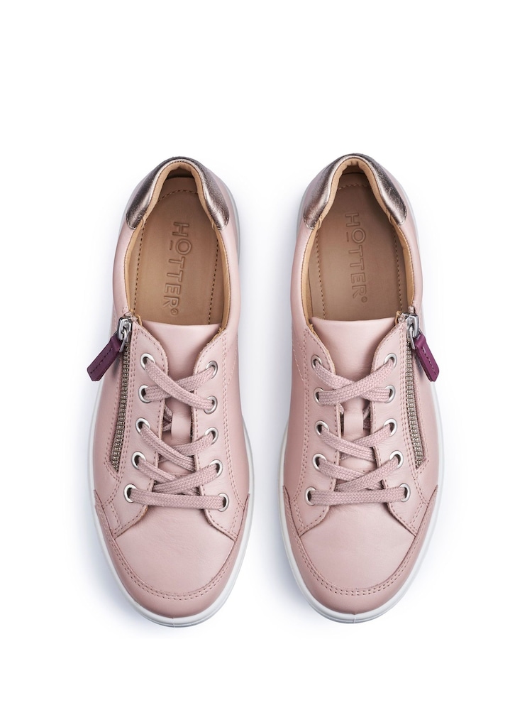 Hotter Pink Extra Wide Fit Chase II Lace up / Zip Trainers - Image 3 of 4