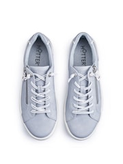 Hotter Pale Blue Standard Fit Leo Lace-Up/Side Zip Trainers - Image 3 of 4