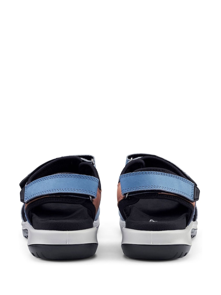 Hotter Blue Walk II Touch Fastening Wide Fit Sandals - Image 3 of 3