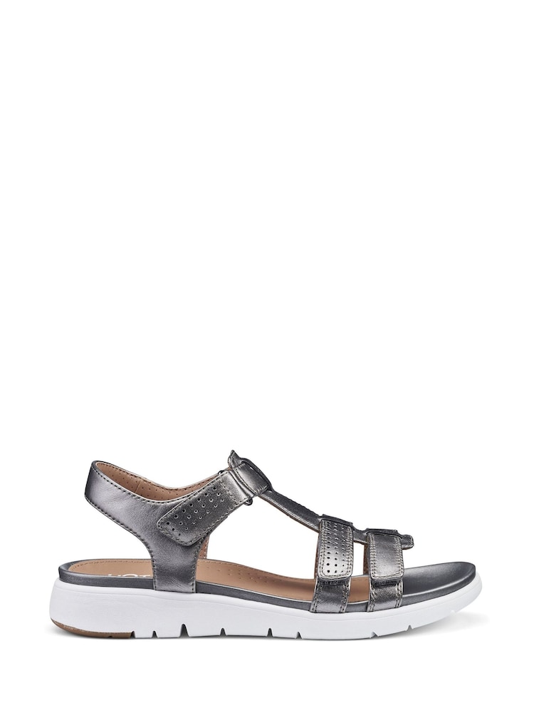Hotter Silver Strive Touch Fastening Sandals - Image 1 of 4
