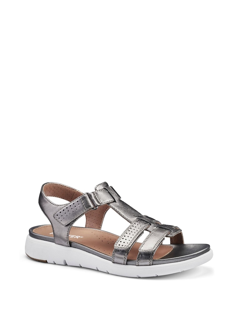 Hotter Silver Strive Touch Fastening Sandals - Image 2 of 4