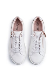 Hotter White Standard Fit Leo Lace-Up/Side Zip Trainers - Image 3 of 4