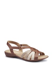 Hotter Brown Flare Touch Fastening Sandals - Image 2 of 4